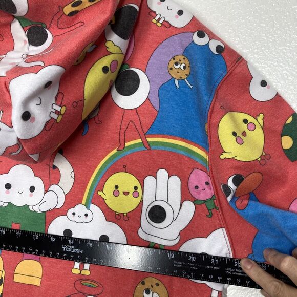 J Balvin FriendsWithYou Hoodie Mens Large Red All Over Graphic Pullover - Picture 6 of 14